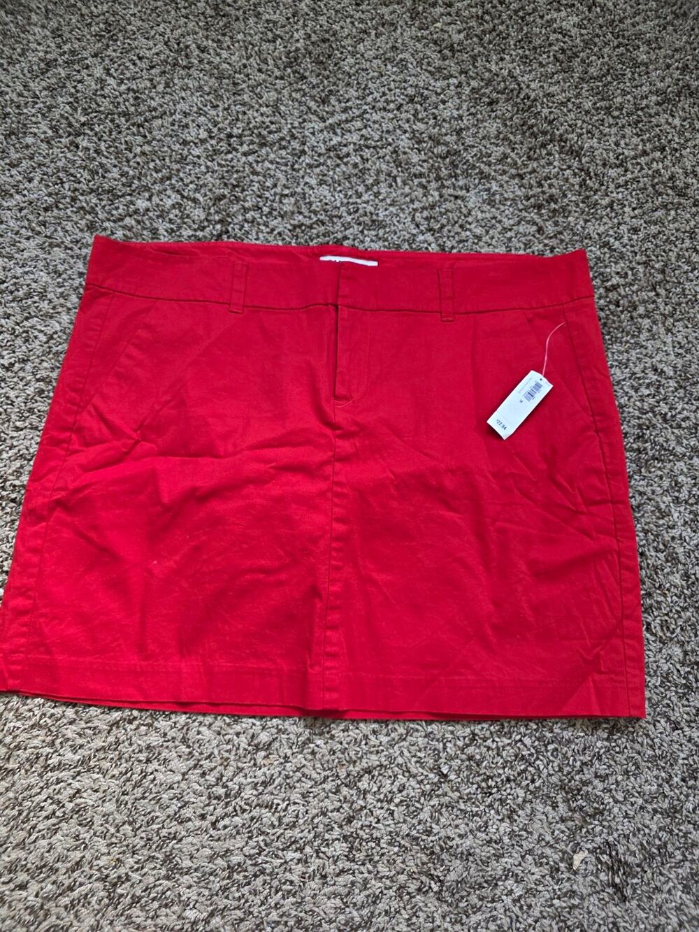 Old Navy Women's Red Solid Mini Skirt w/ Pockets Size 14 Regular